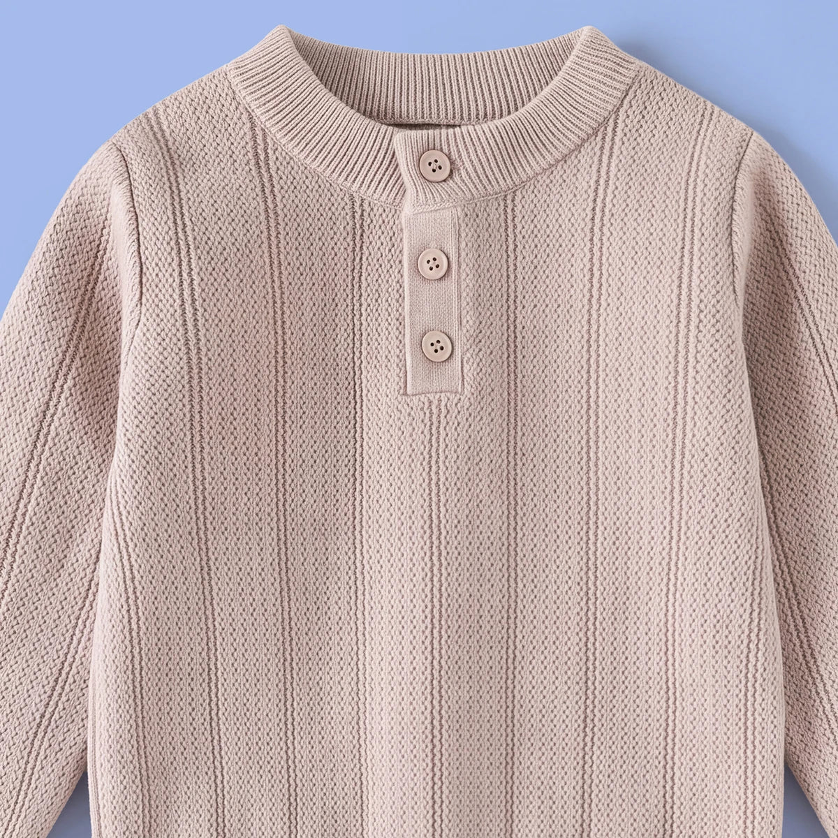Boys Beige Jacquard Long Sleeve Sweater