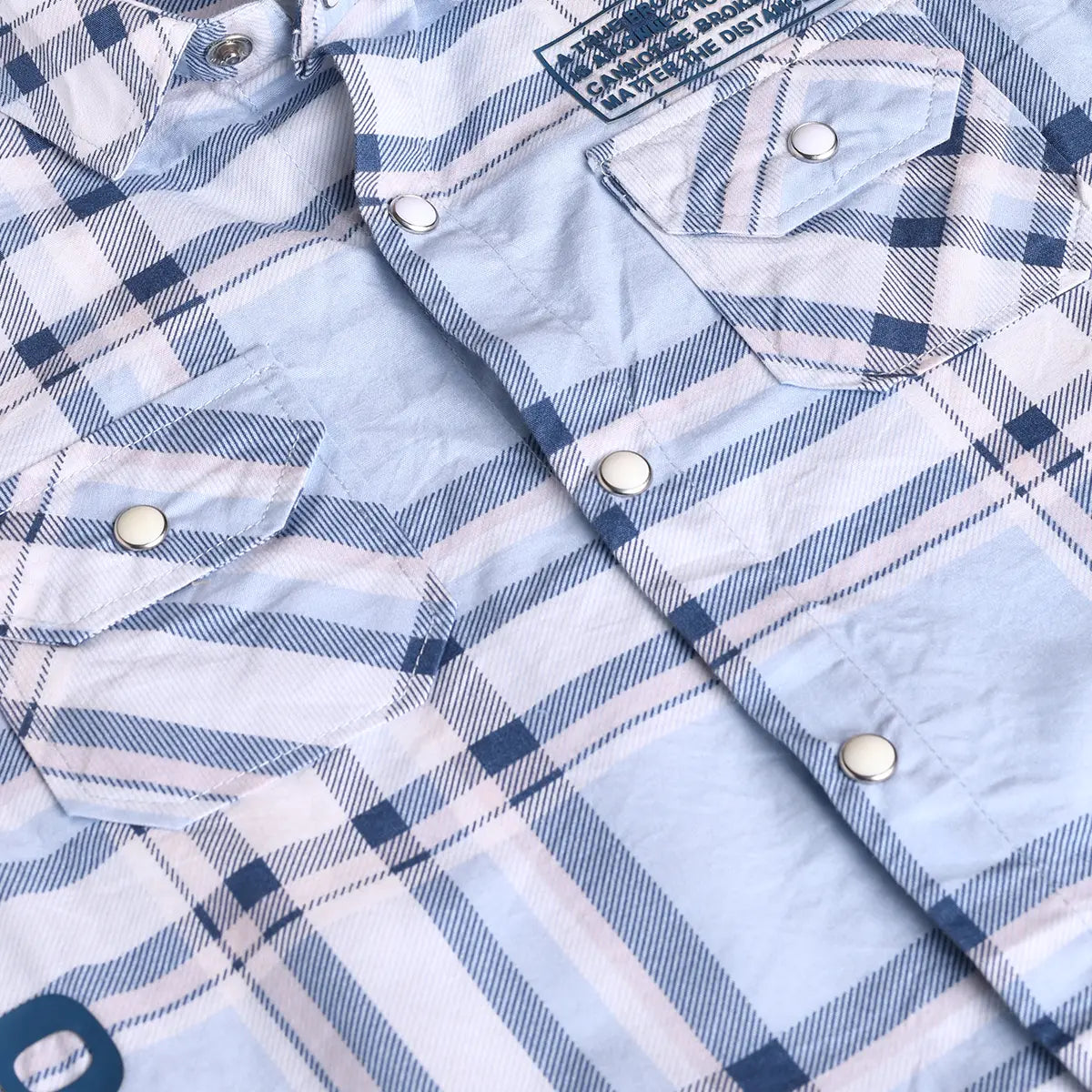 Boys Blue Checked Short Sleeves Shirt With Cargo Shorts & T-Shirt Sets
