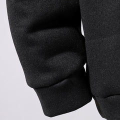 Boys Black Printed Hooded Sweatshirt with Joggers Set