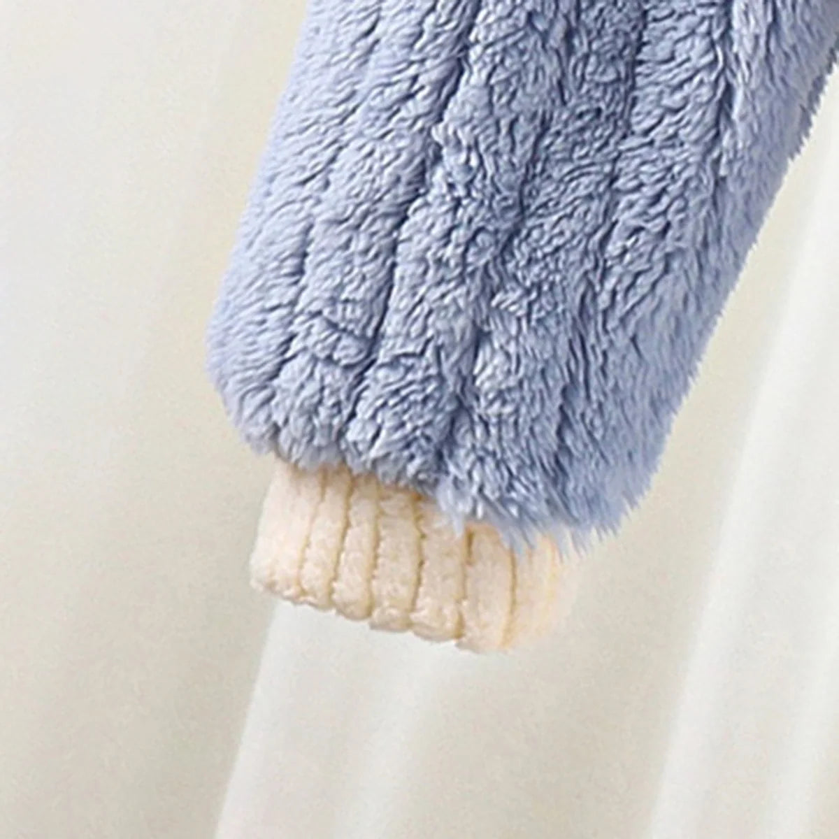 Boys Blue Fleece Bear Applique Button-up Jacket With Jogger Co-ord Sets
