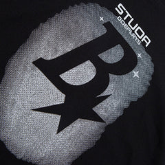 Boys Black Star Printed Summer Oversized T-Shirt With Shorts Set