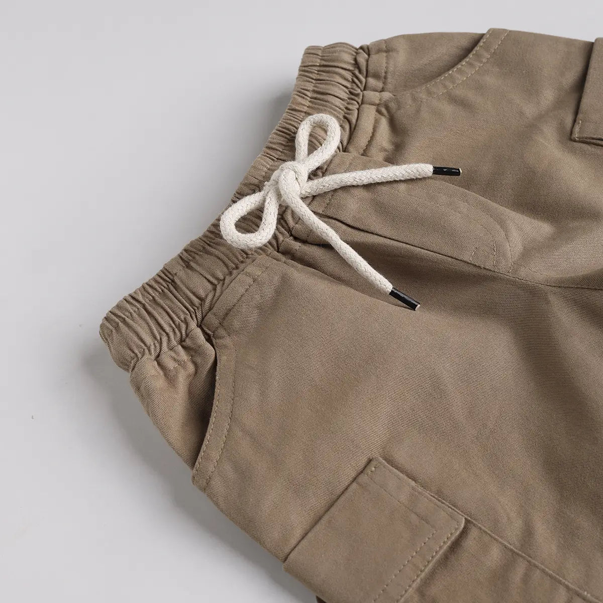 Boys Apricot Typographic Printed T-Shirt With Cargo Shorts Sets