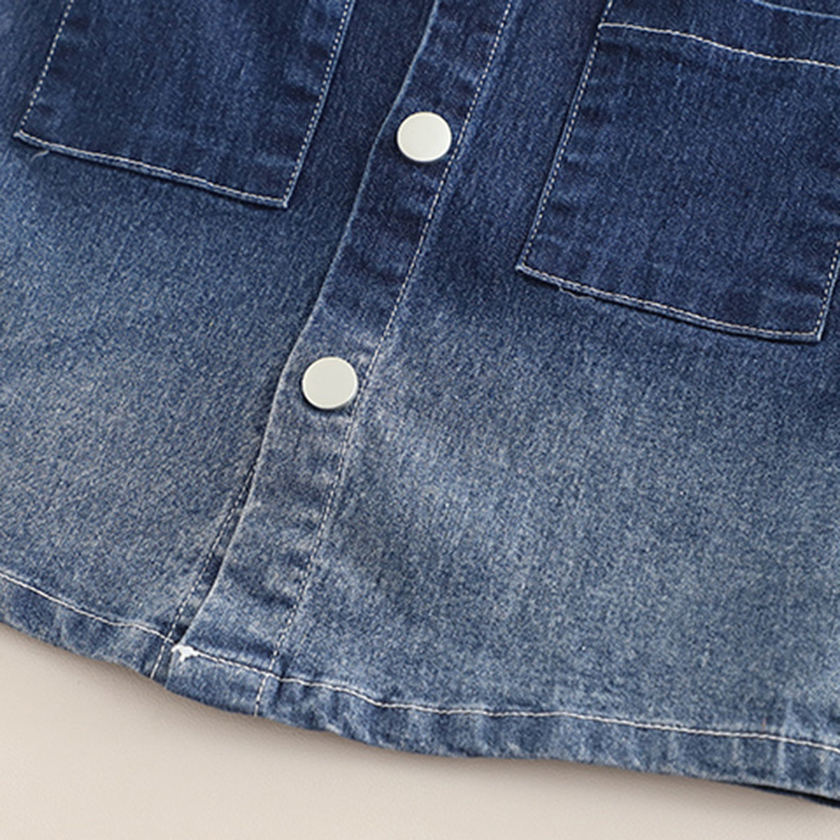 Boys Blue Denim Short Sleeves Shirt And Shorts  With Inner Tee Set