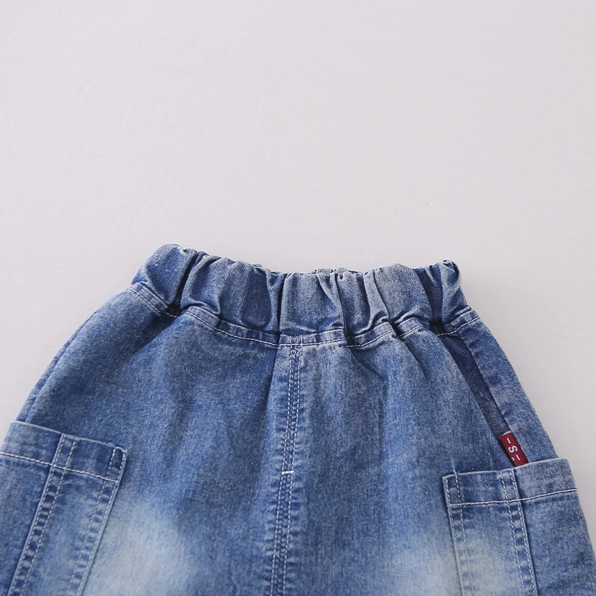 Boys Blue Denim Vest & Shorts With Printed T-Shirt Sets