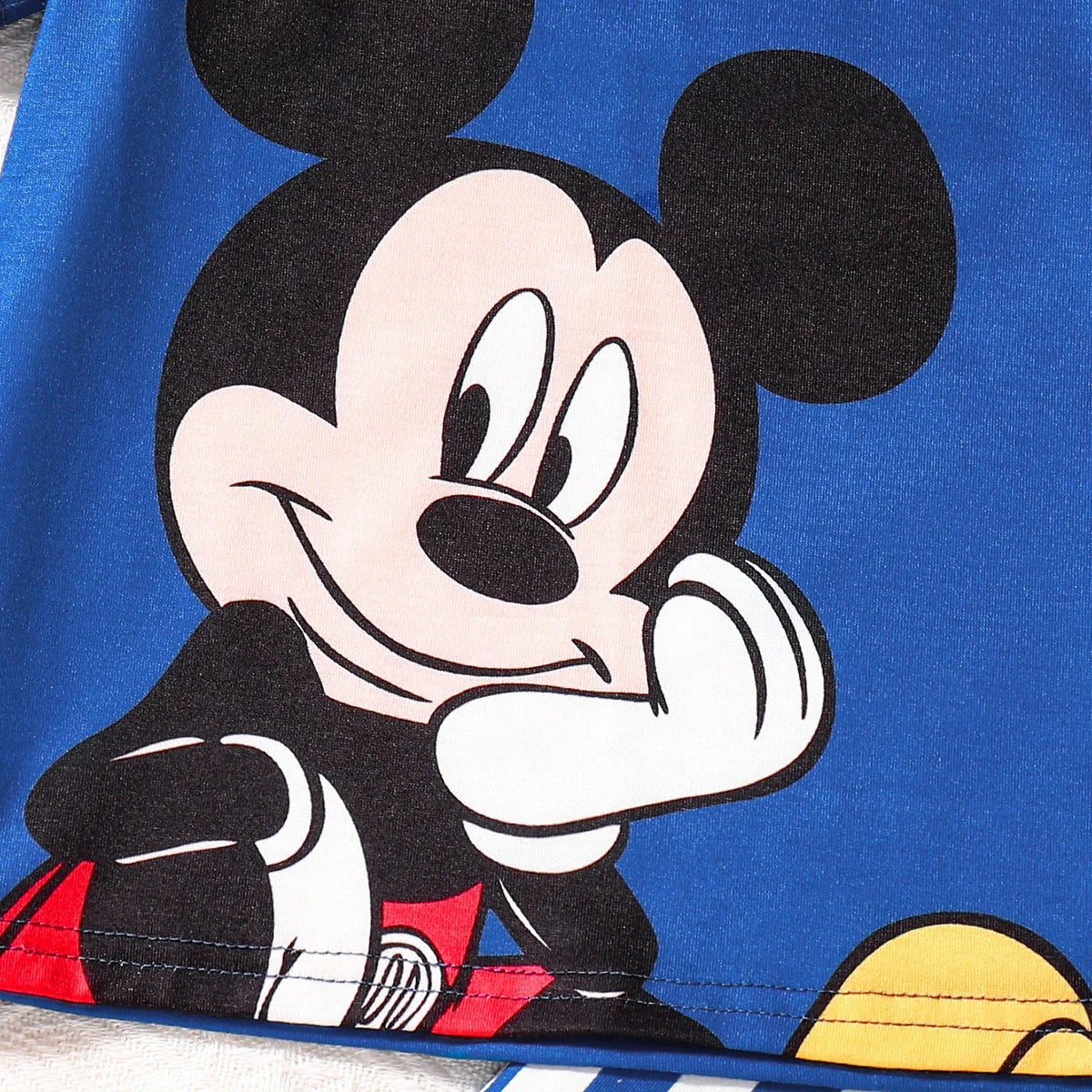 Boys Blue Mickey Mouse Print Short Sleeve T-Shirt With Shorts Sets