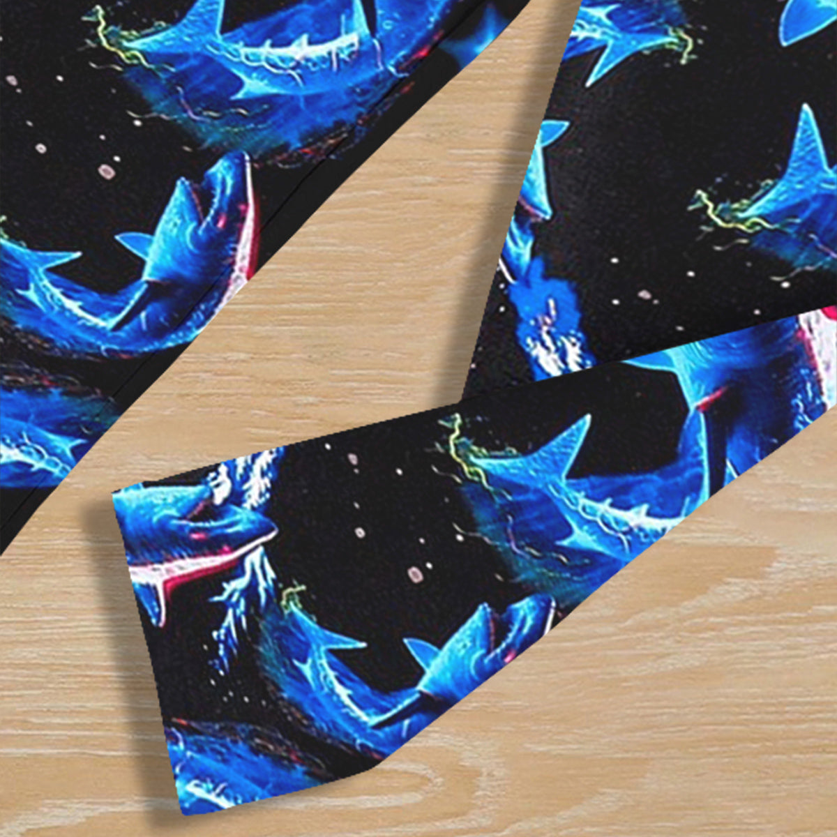 Boys Black Shark Printed Glow in the Dark T-Shirt & Pajama Winter Co-ord Set