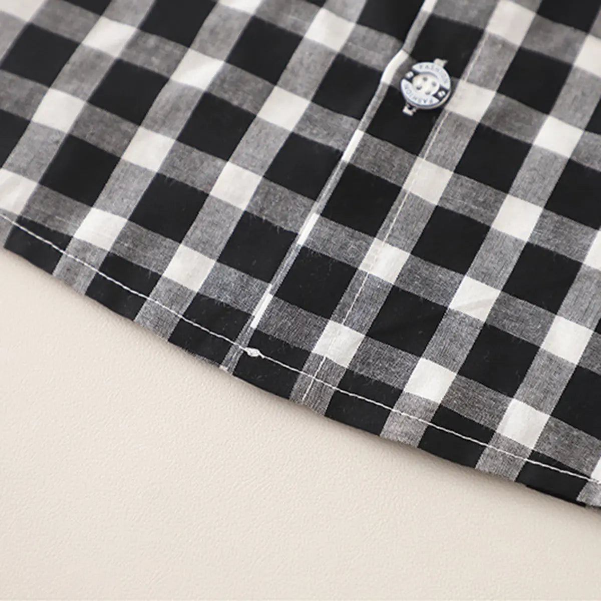 Boys Black Checked Shirt With Cargo Shorts & Sling Bag Sets