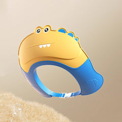 Baby Yellow Dinosaur Shower Cap with Water Guard