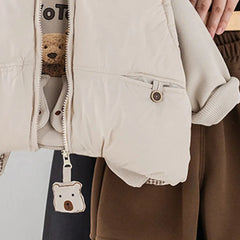 Boys Beige Jacket With Regular Applique Sweatshirt With Trouser Sets