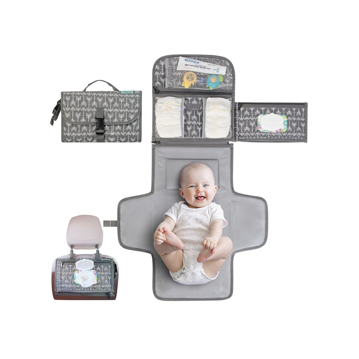 Baby Black Portable Travel Changing Pad