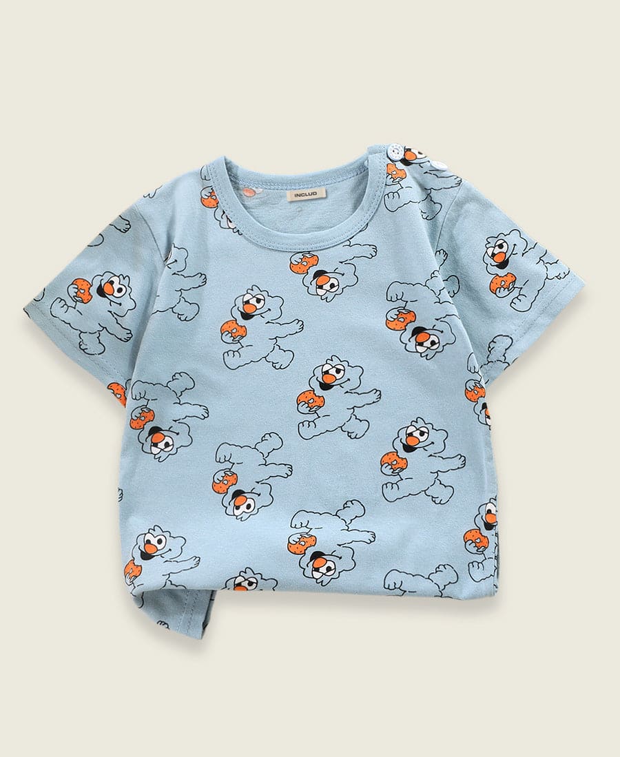 Boys All Over Printed Round Neck T-shirts