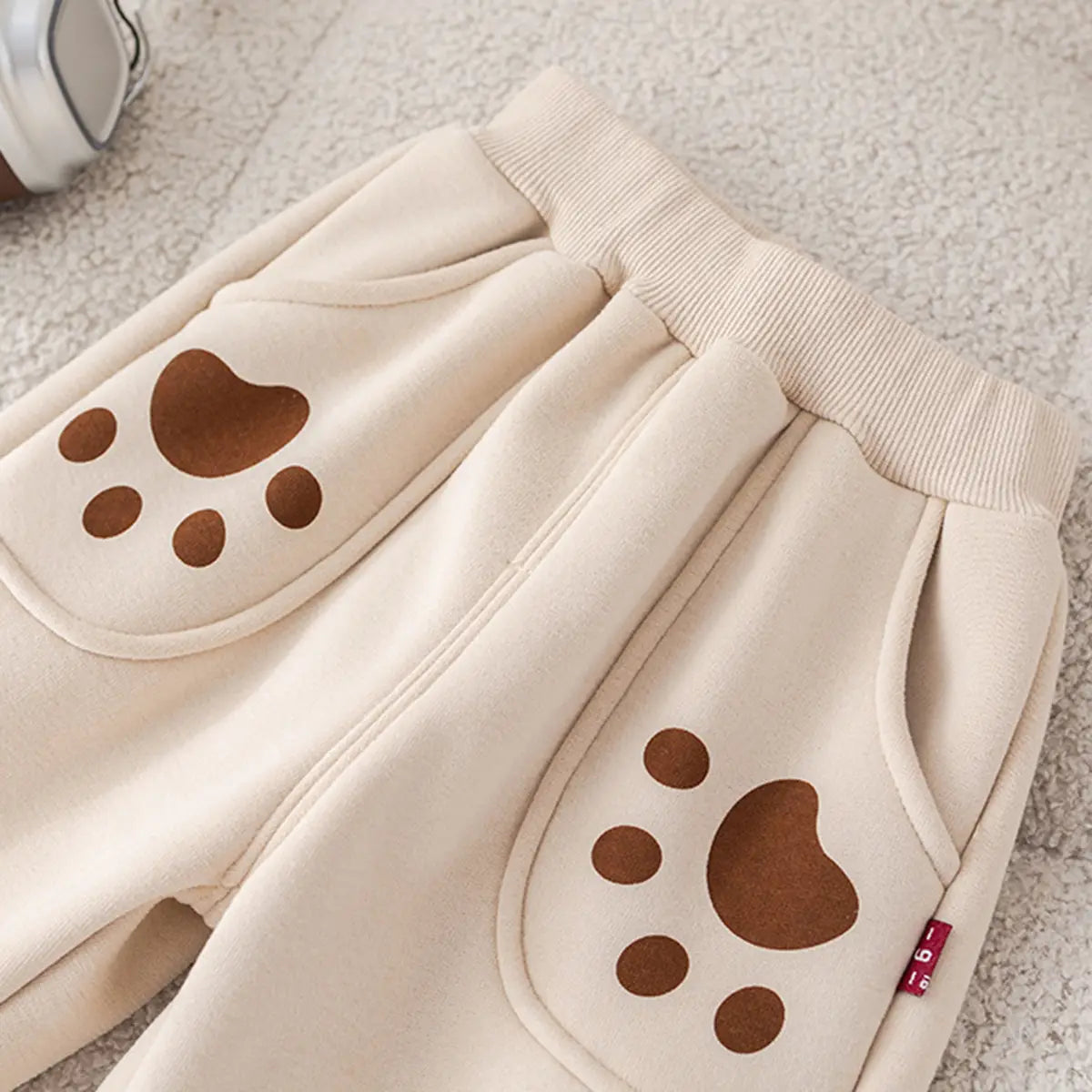 Boys Beige Animal Applique Regular Sweatshirt With Trouser Sets