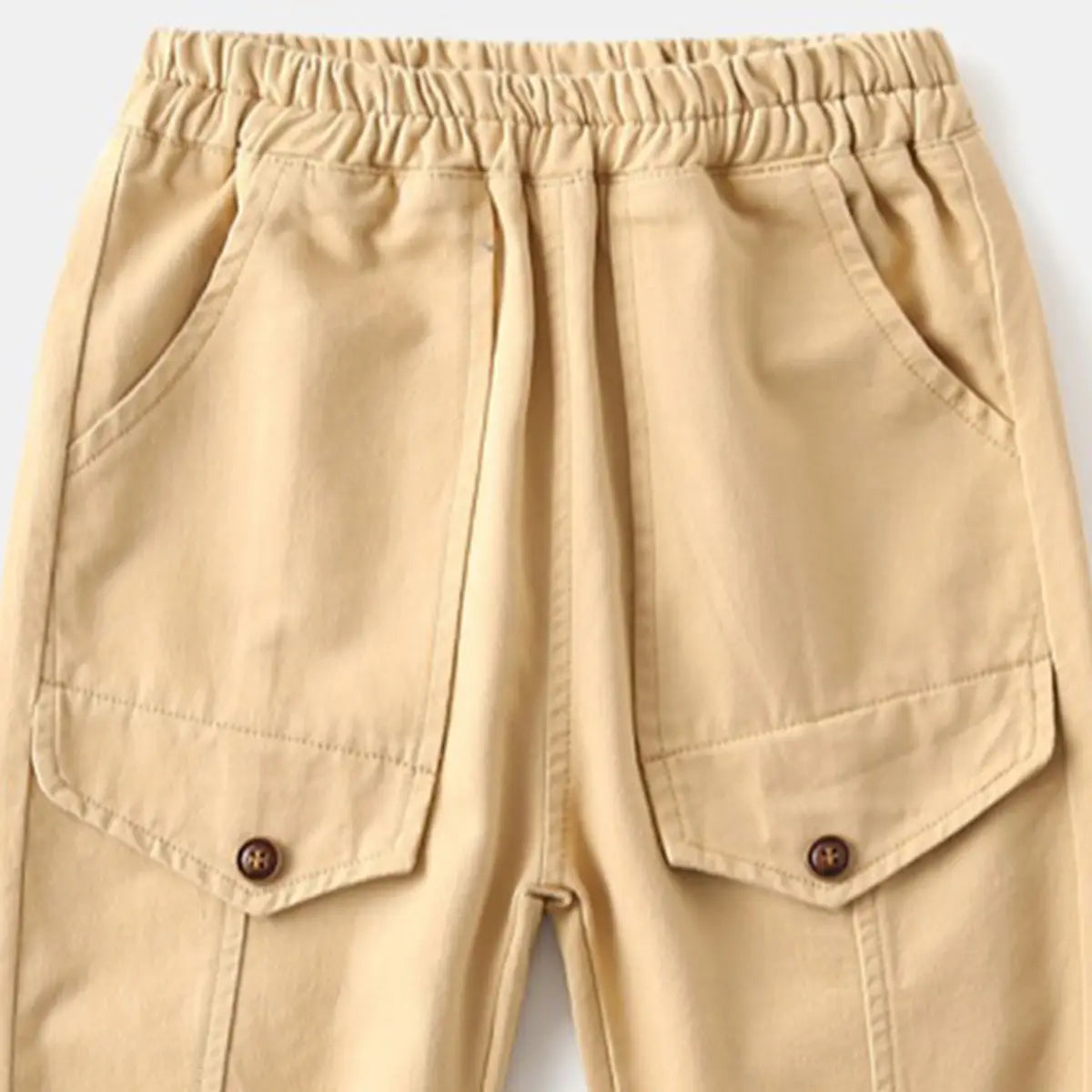 Boys Beige Joggers Pant With Elasticated Waistband