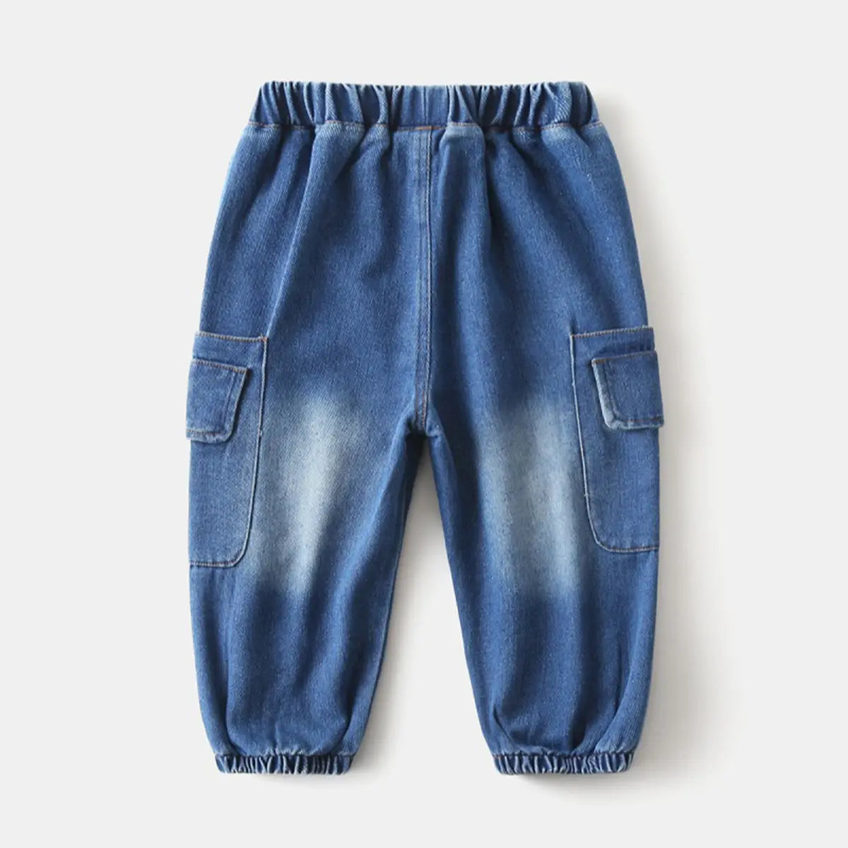 Boys Blue Denim Cargo Jogger Pants