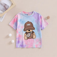 Boys Blue Bear Print Short Sleeve T-Shirt
