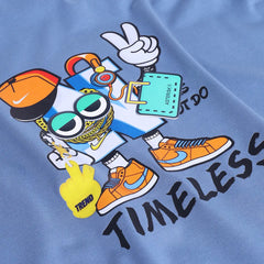 Boys Blue Graphic Short Sleeve T-Shirt With Elasticated Cargo Shorts Sets