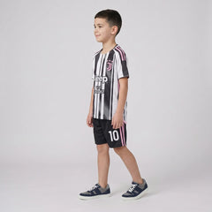 Boys Black Short Sleeve Striped T-Shirt With Shorts Sets