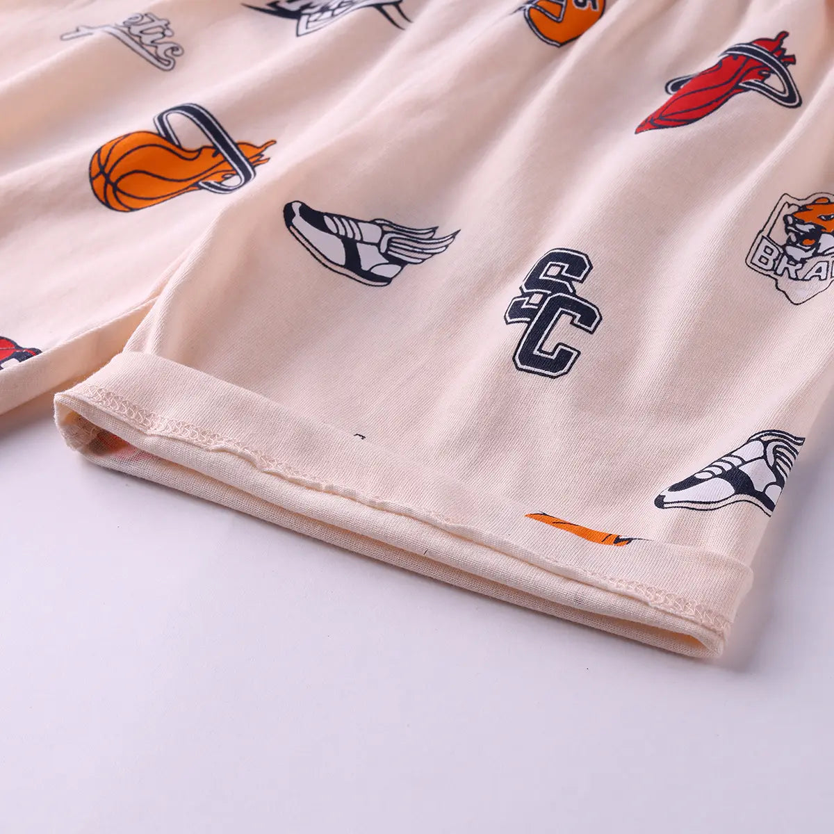 Boys Apricot AOP Graphics Short Sleeve T-Shirt With Elasticated Shorts Sets