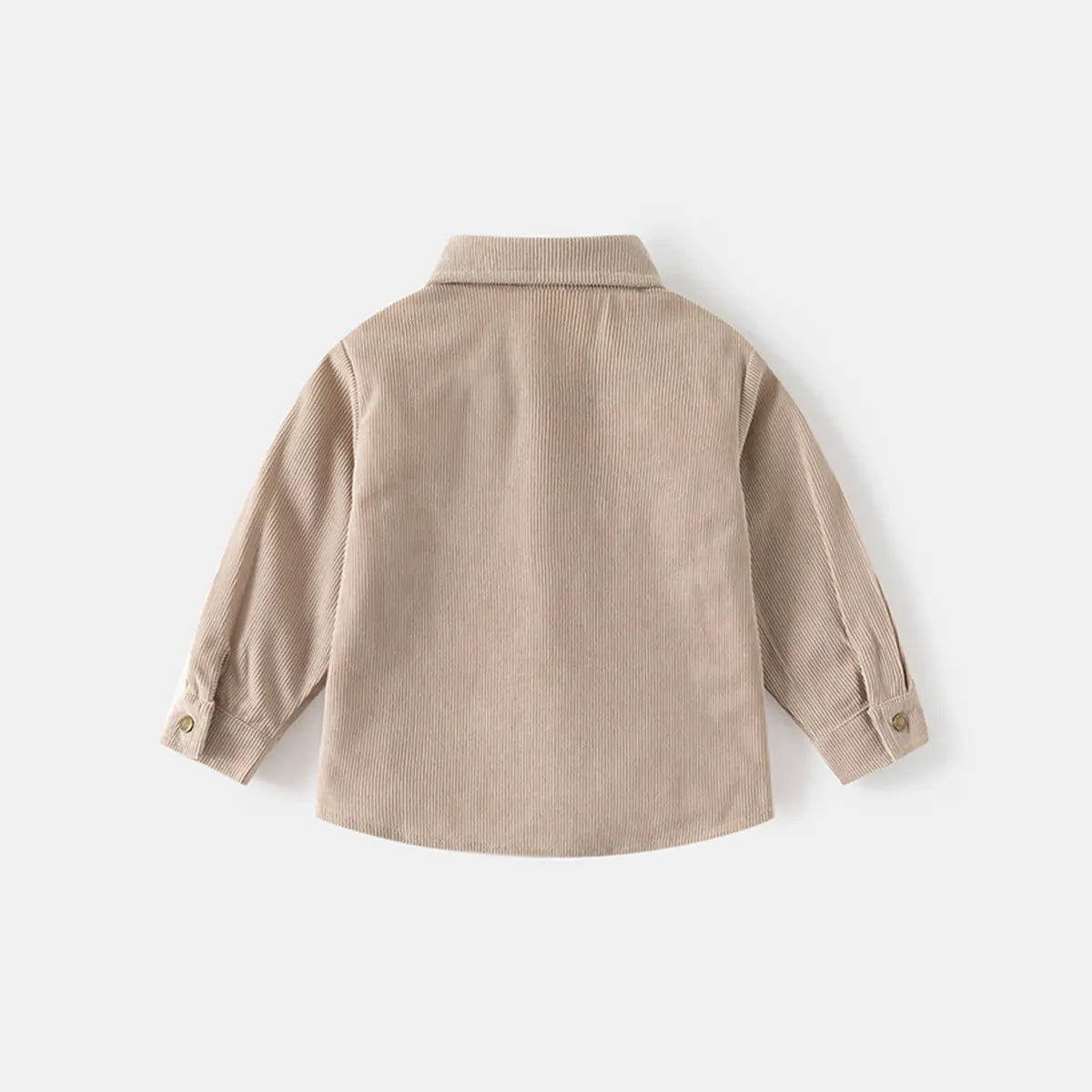 Boys Beige Corduroy Long Sleeves Shirts