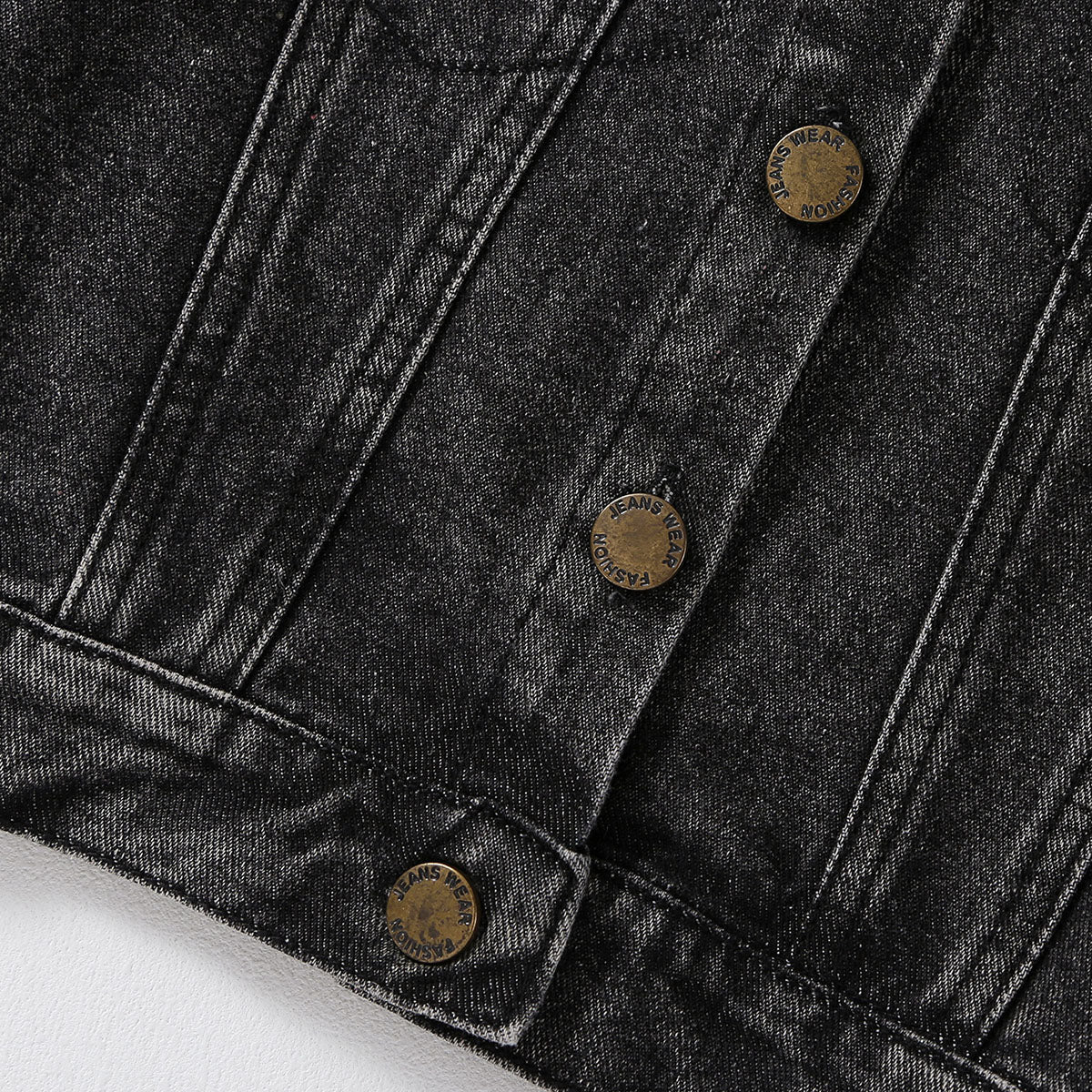 Boys Black Light Wash Denim Jacket