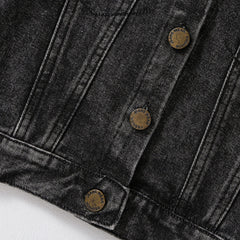 Boys Black Light Wash Denim Jacket