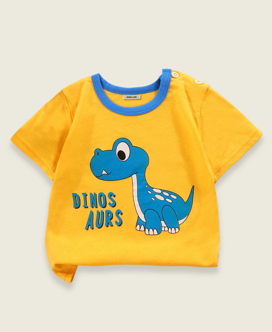 Boys All Over Printed Round Neck T-shirts