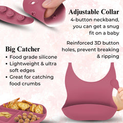 Baby Pink 6-Piece Silicone Feeding Set