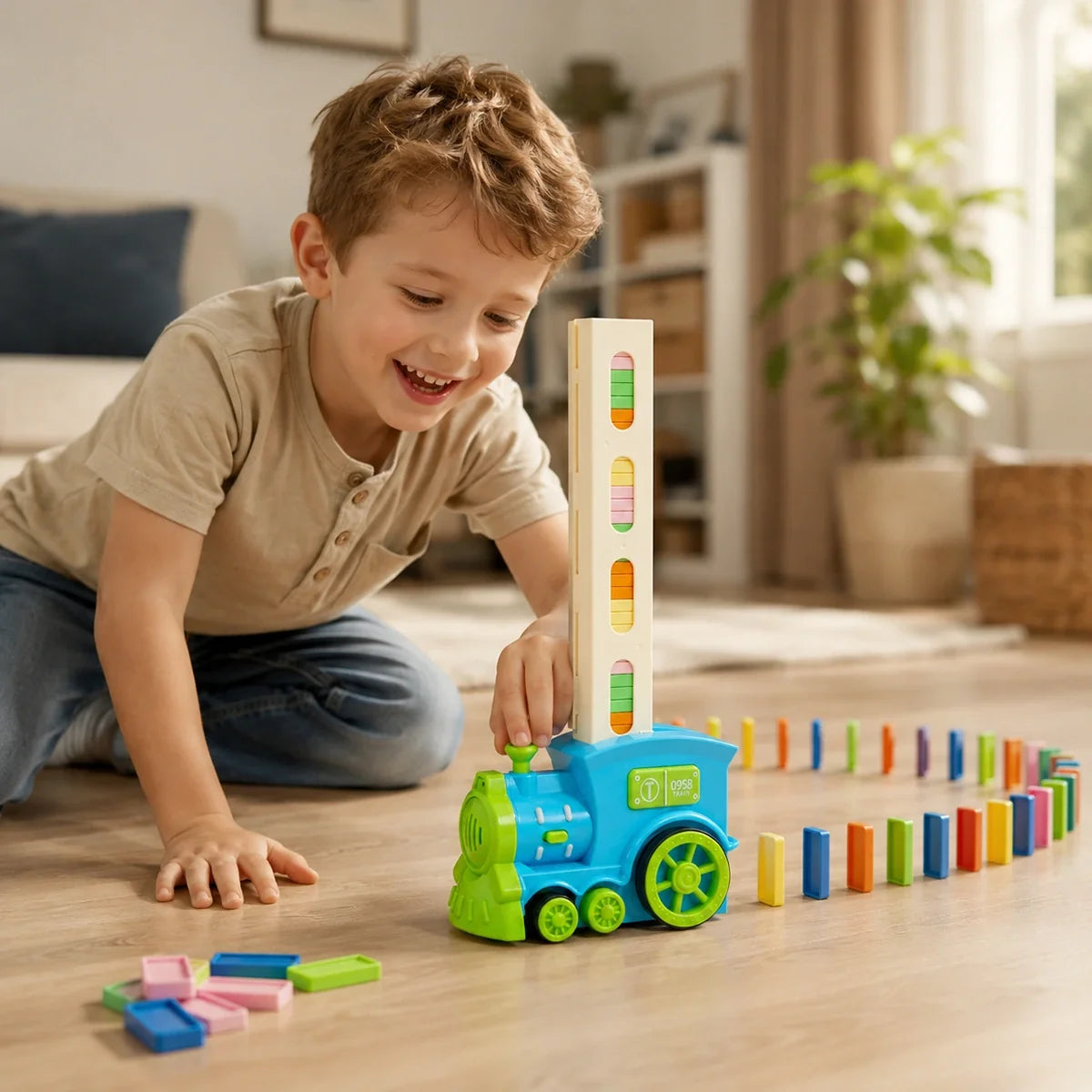 Automatic Domino Train Building Toy