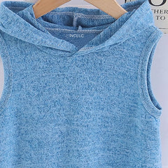 Boys Blue Knitted Hooded Vest