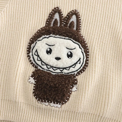 Boys Apricot Applique Hooded Sweater Vest With T-Shirt & Jogger Sets