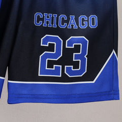 Boys Blue Chicago Print Sleeveless T-Shirt With Shorts Set