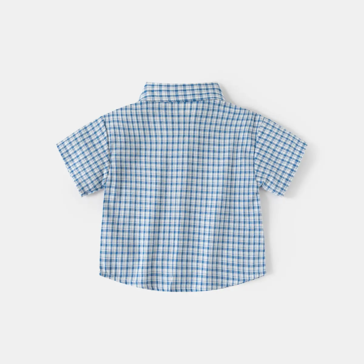 Boys Blue Checked Short Sleeves Shirt & Shorts Co-ord Sets