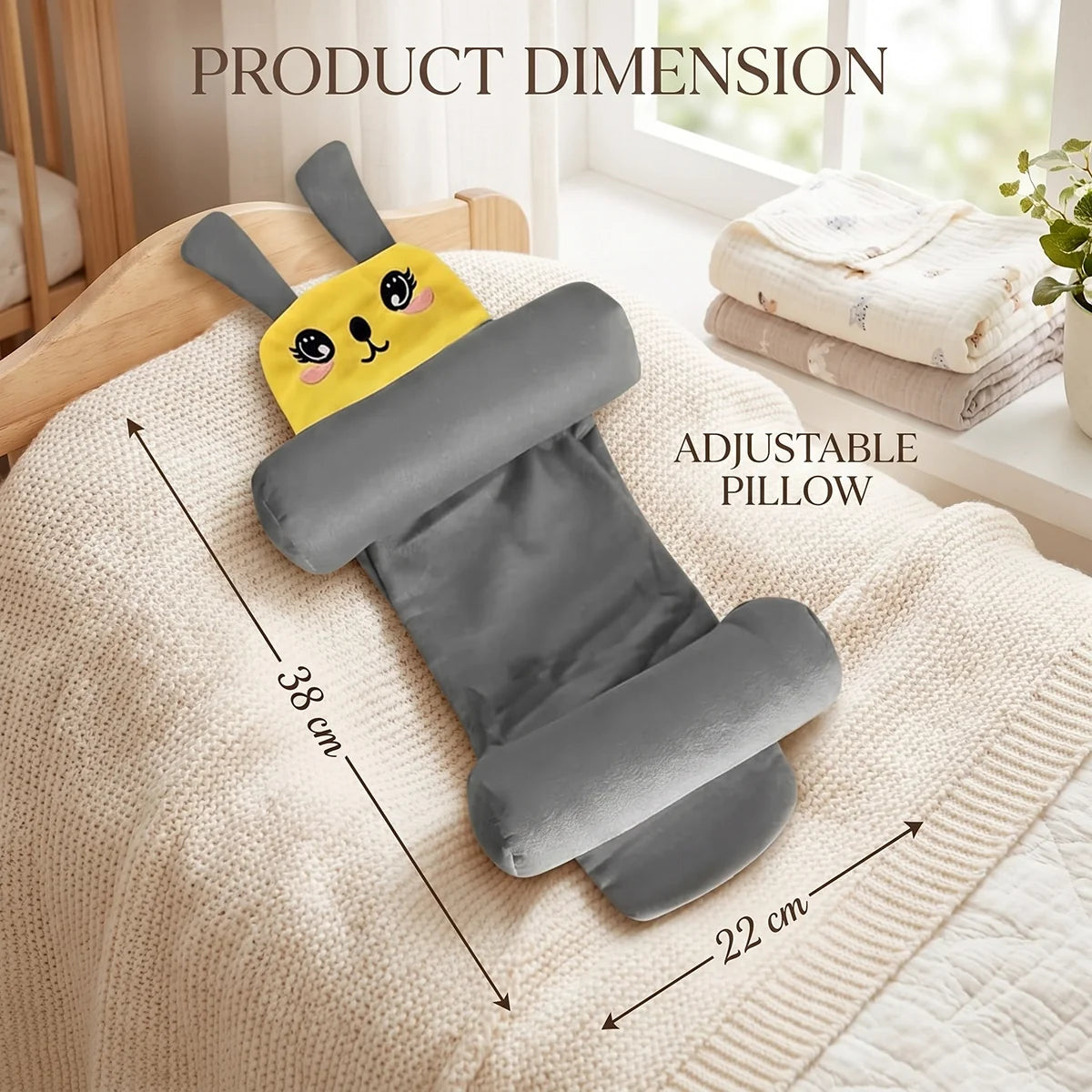 Baby Pillow with Head & Neck Support -Soft Cotton Infant Sleeping Pillow for Flat Head Protection