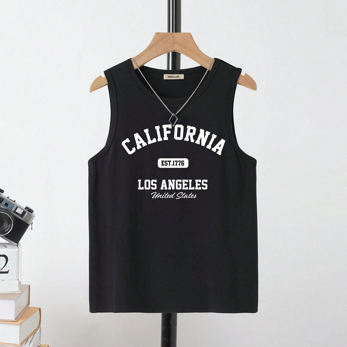 Boys Black Typographic Printed Vest