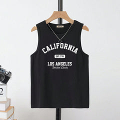 Boys Black Typographic Printed Vest