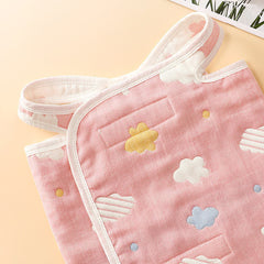 Baby Pink Cloud-Print Wearable Sleeping Vest