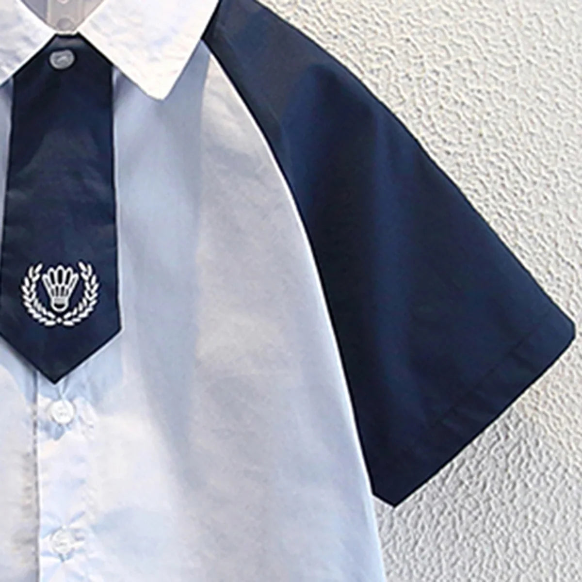 Boys Blue Colorblocked Short Sleeves Shit With Shorts Set