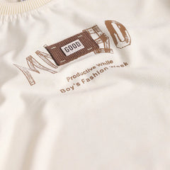 Boys Apricot Typographic Printed T-Shirt With Cargo Shorts Sets