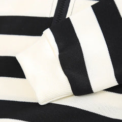 Boys Black Stripes Hal Zipper Sweatshirt With Jogger Sets