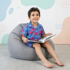 Boys Blue Fish Printed Short Sleeves Shirt With Printed Shorts Sets