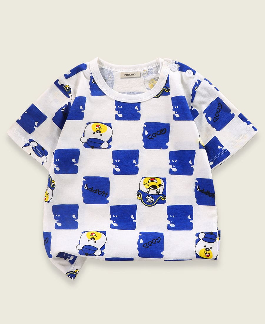 Boys All Over Printed Round Neck T-shirts
