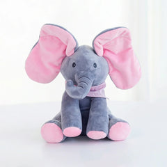 Baby Pink Peek-a-Boo Musical Elephant Plush Toy
