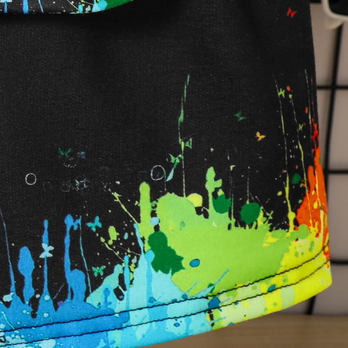 Boys Black Cartoon Character Printed Short Sleeve T-Shirt With Shorts Sets