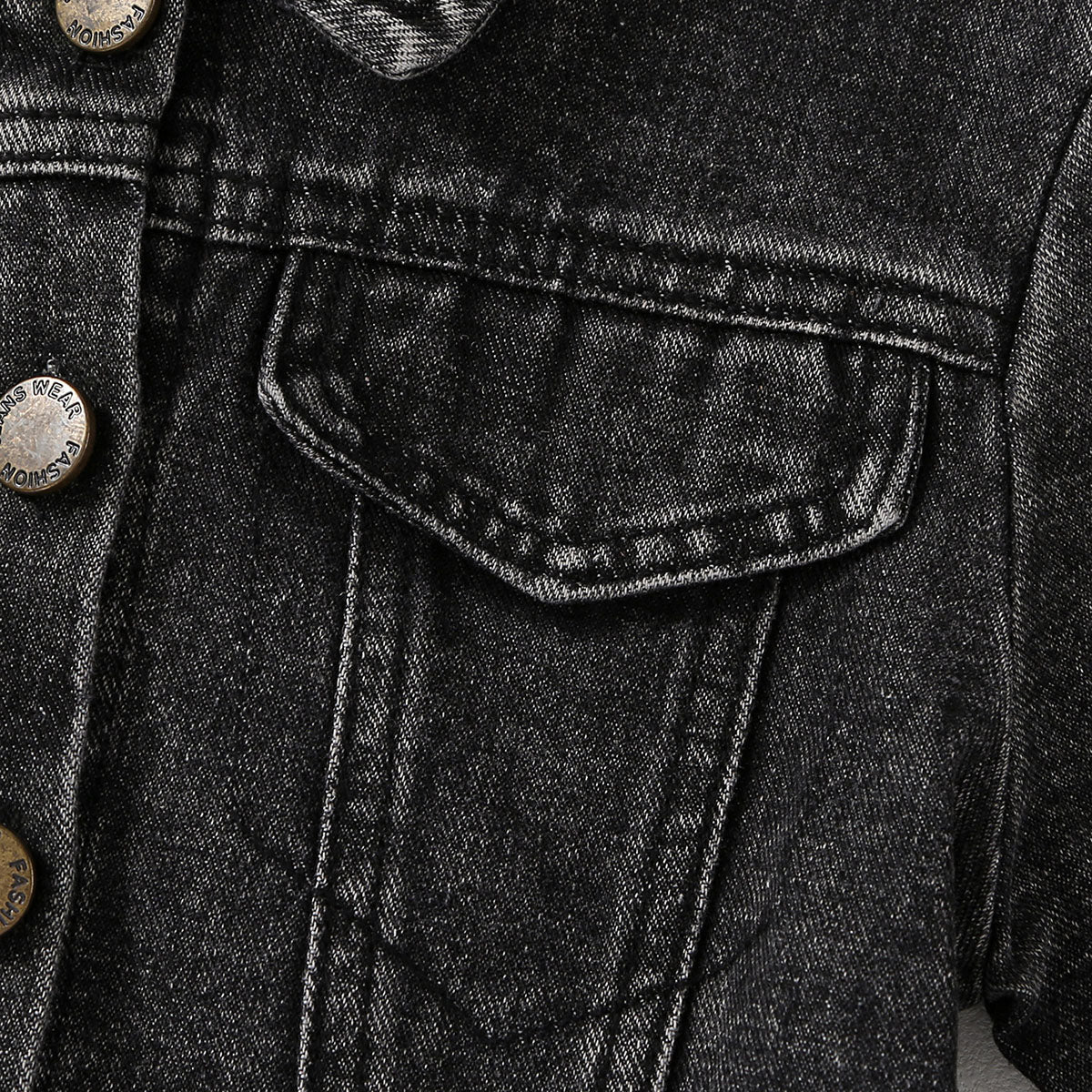 Boys Black Light Wash Denim Jacket