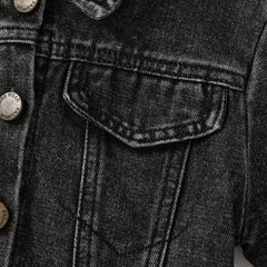 Boys Black Light Wash Denim Jacket