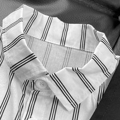 Boys Black Stripes Attached Front Waistcoat Shirt With Shorts Sets