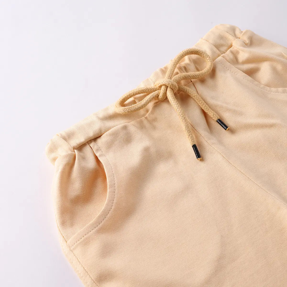 Boys Apricot Graphic Short Sleeves T-Shirt With Drawstring Shorts Sets