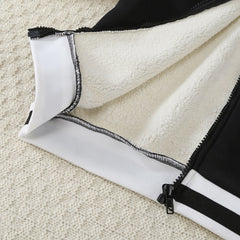 Boys Black Solid Varsity Winter Jacket