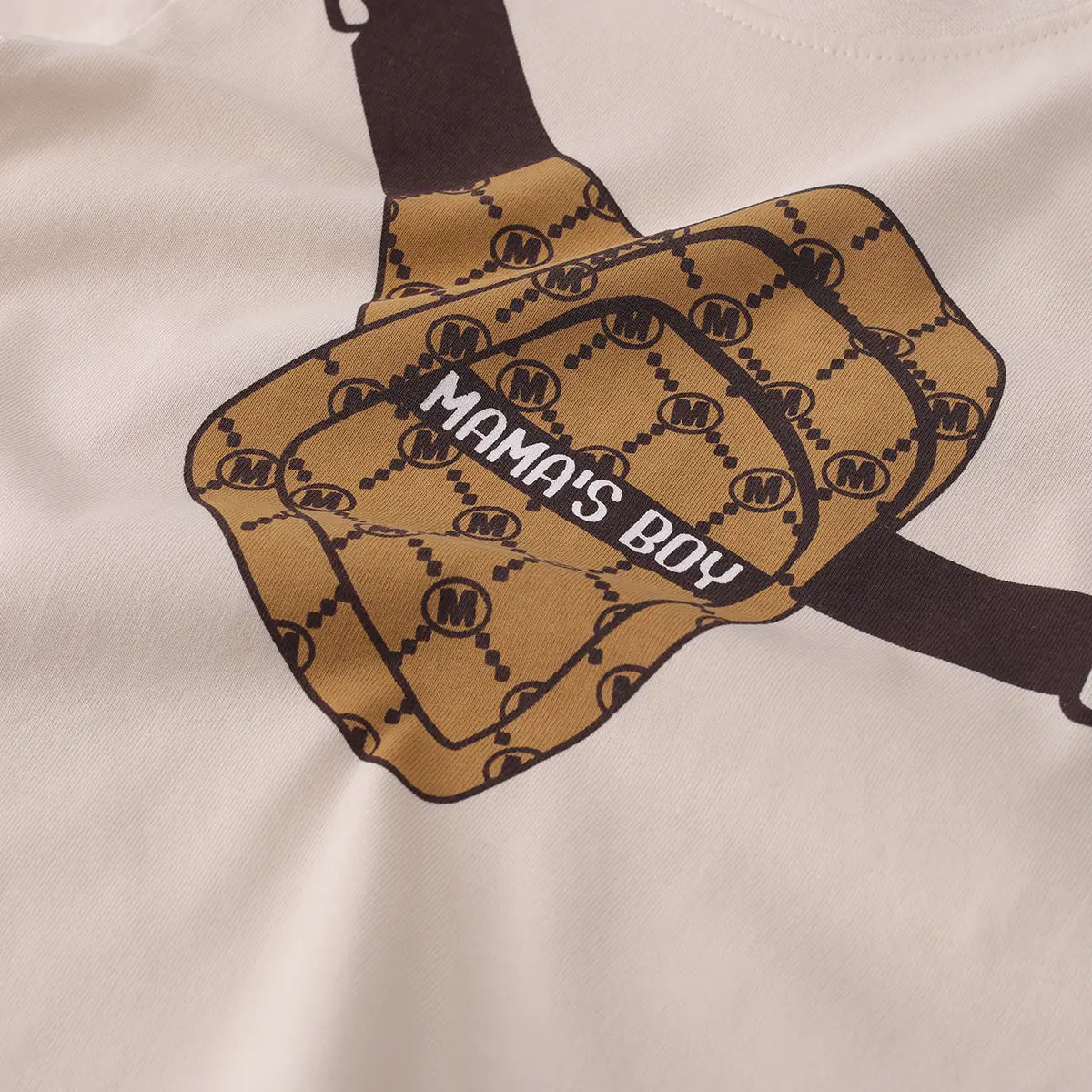 Boys Beige Graphic Printed Short Sleeve T-Shirt With Shorts Sets