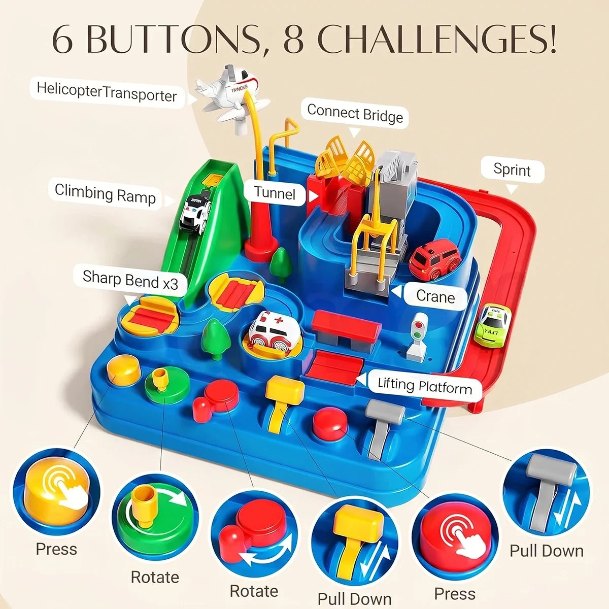 Blue Rescue Track Adventure Activity Game Set
